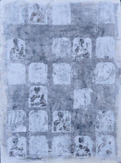 Álmok kertje - Tisztelet Ország Lilinek - papír - tempera - monotípia - 76x56 cm - 2024