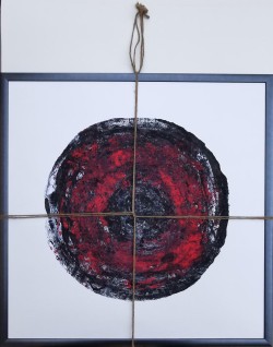 Utazó kert - papír - tempera - madzag - 70x70 cm - 2024