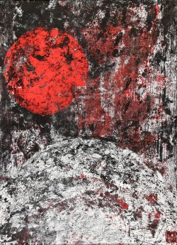 Alkonyat IV - Tél - papír, tempera - 45x35 cm - 2024